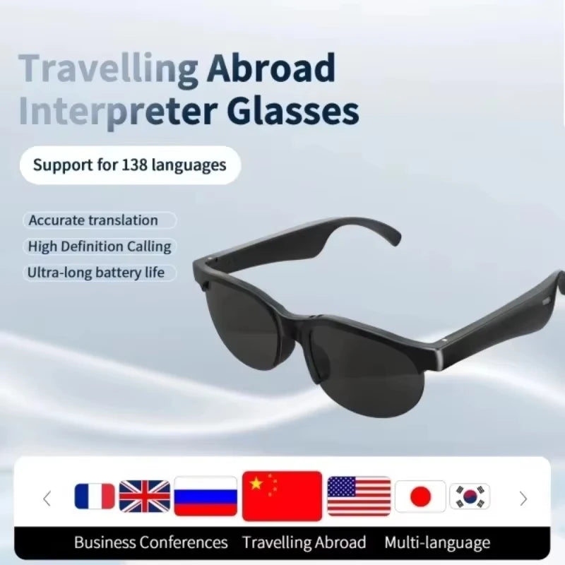 8K Smart AI Glasses 2400MP Translation Bluetooth Conversation Recording Listening To Music Insert Cards Smart Sunglasses