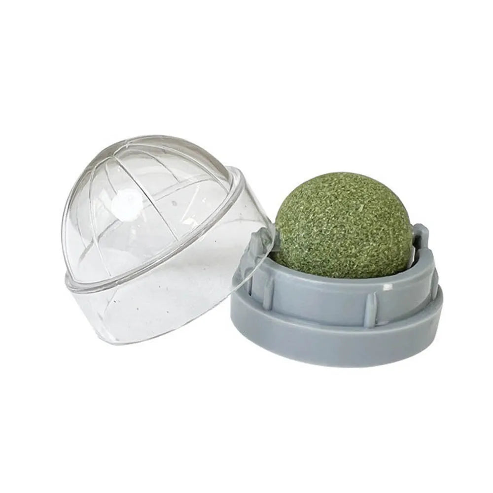 The Catnip Cat Wall Stick-on Ball Toy Scratchers Treats Healthy Natural Removes Balls to Promote Digestion Cat Grass Snack