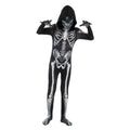Scary Halloween Horror Kids Hooded Costume Scary Skeleton Grim Reaper Costume Boys Spooky Costume Mardi Gras Party Costume